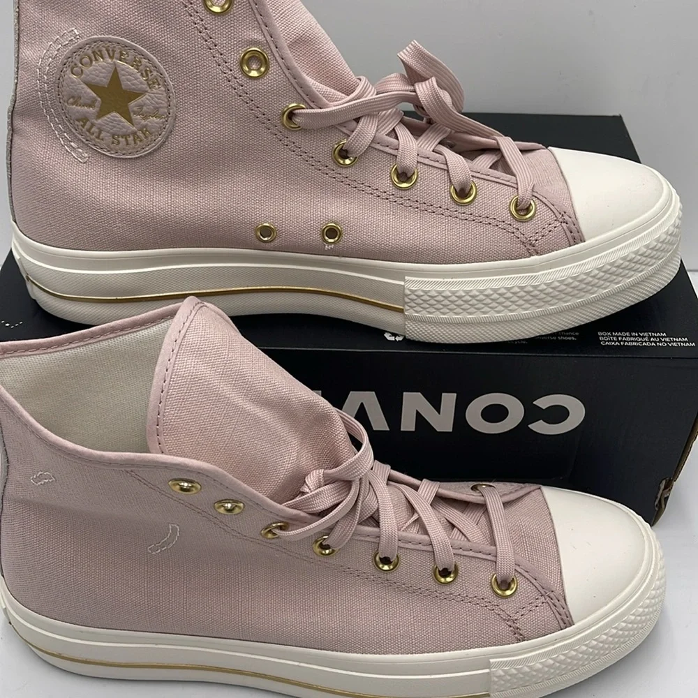 Converse WMNS CTAS LIFT HI FLUSH STONE/EGRET/GOLD A10431C Platforms Sneakers